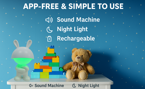 White Bunny – Rechargeable Night Light with White Noise