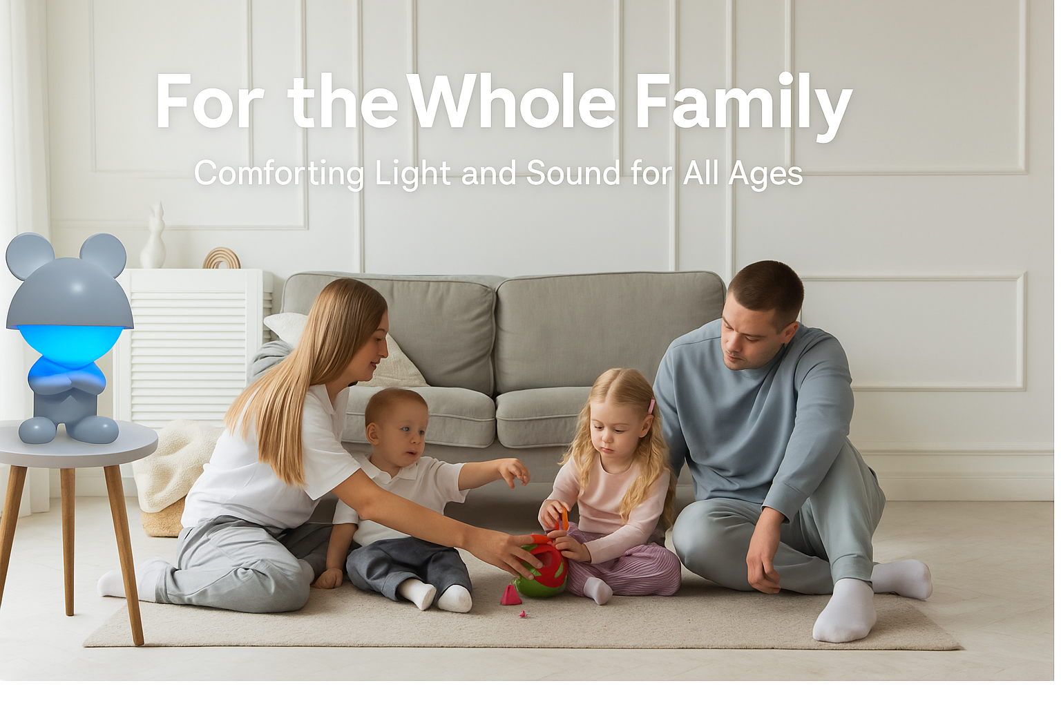 White Mousie – Rechargeable Night Light with White Noise (App-Free)