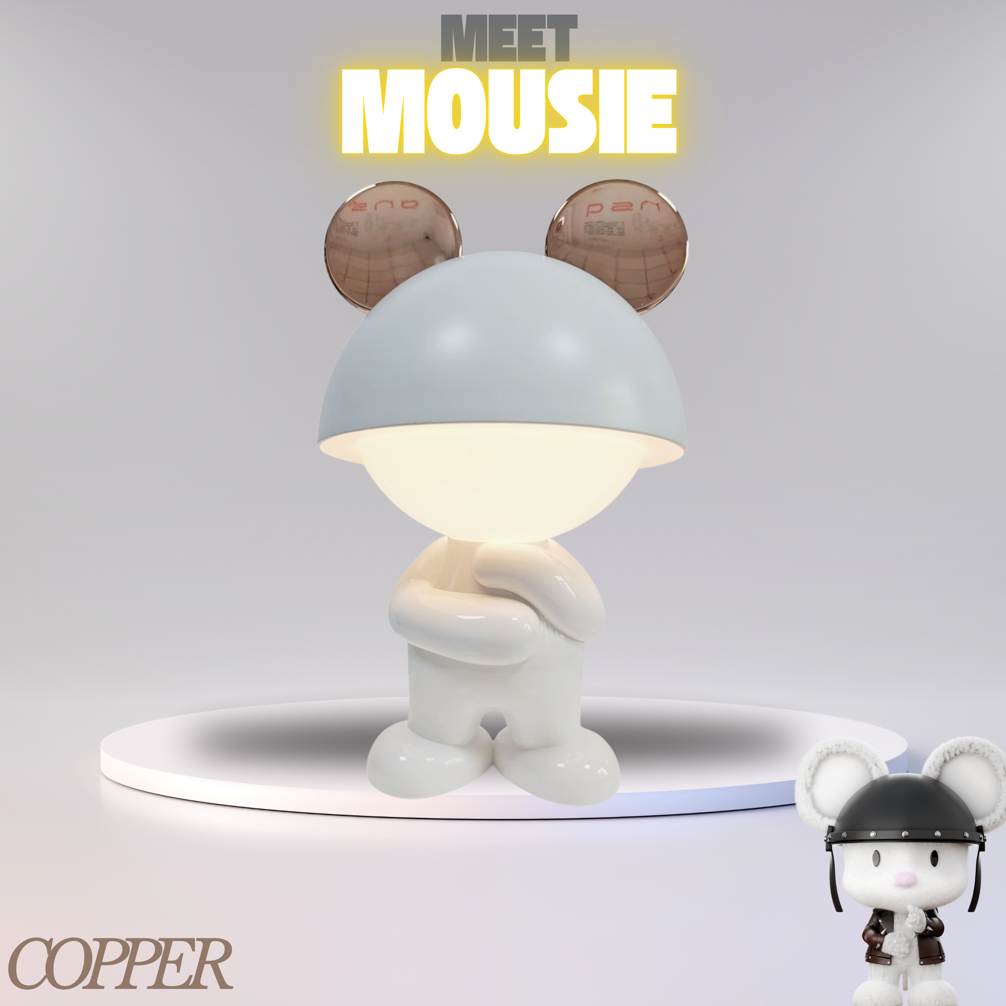 Copper Mousie – Rechargeable Night Light with White Noise (App-Free)
