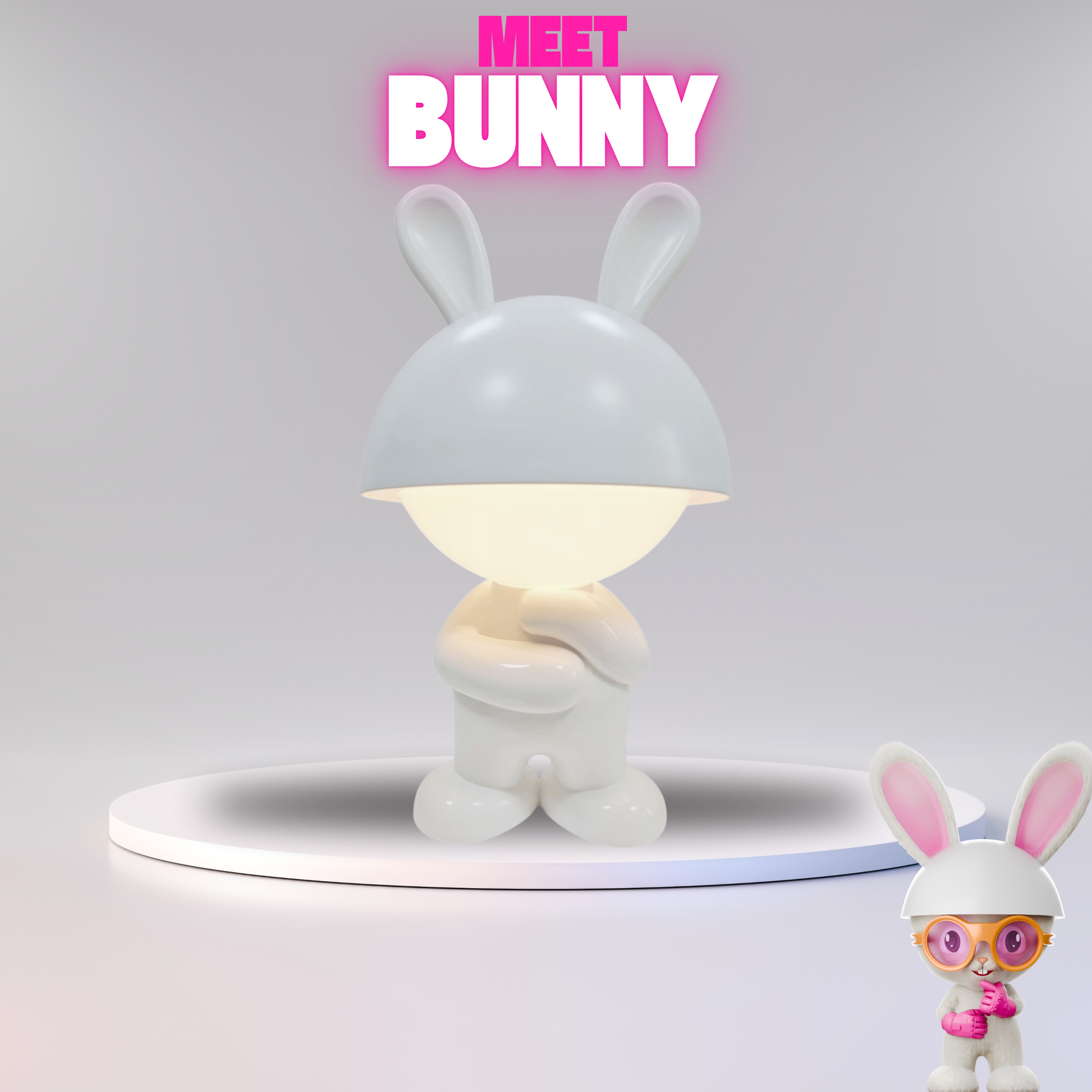 White Bunny – Rechargeable Night Light with White Noise