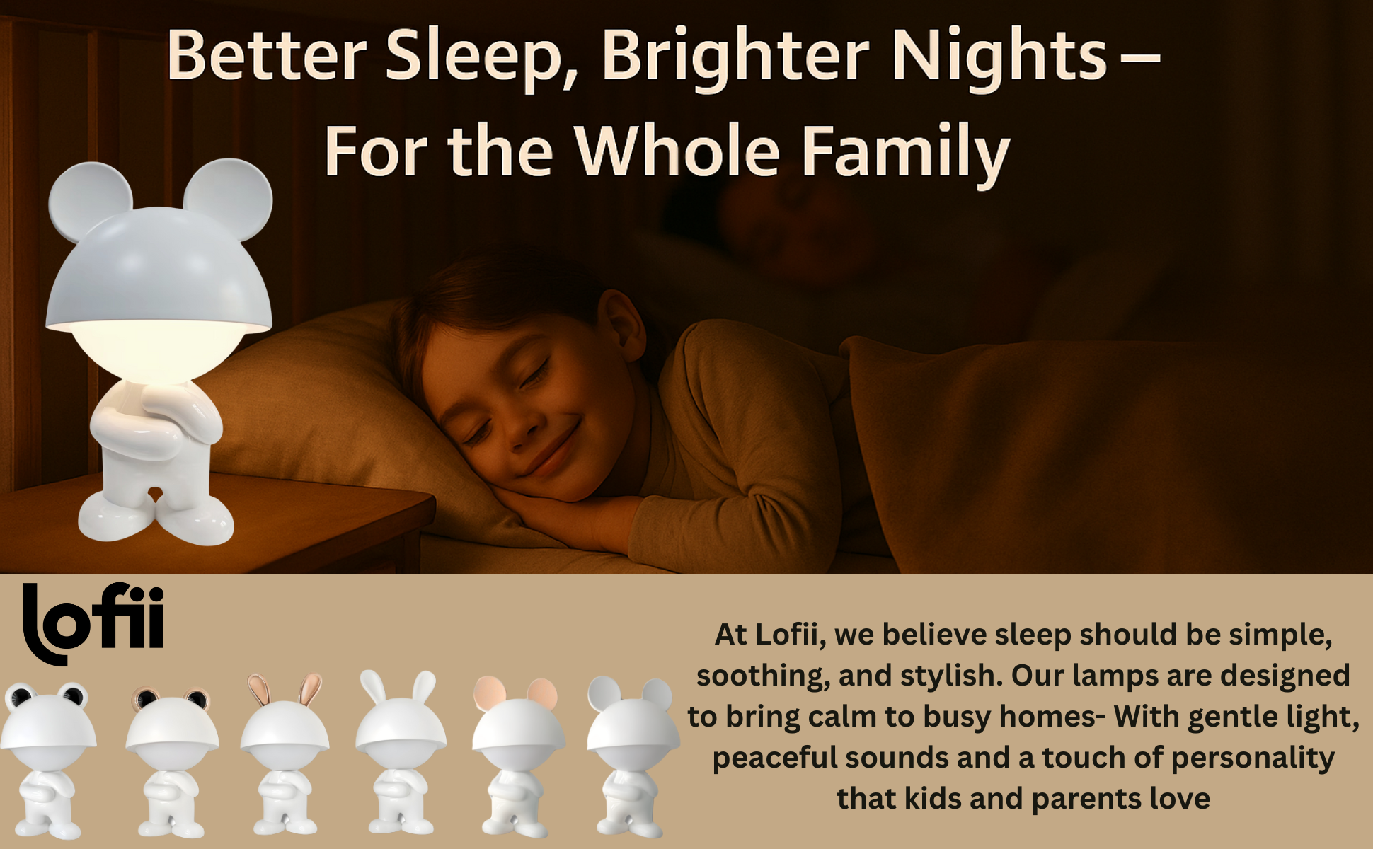 White Mousie – Rechargeable Night Light with White Noise (App-Free)