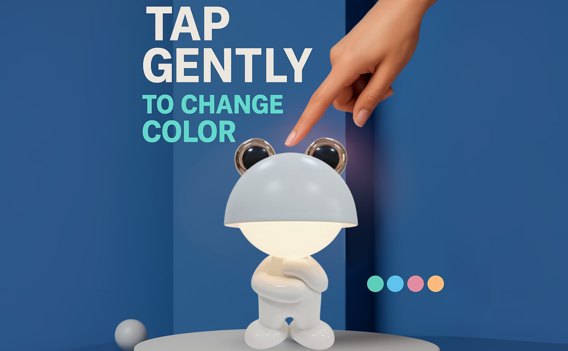 Copper Froggy – Rechargeable Night Light with White Noise (App-Free)