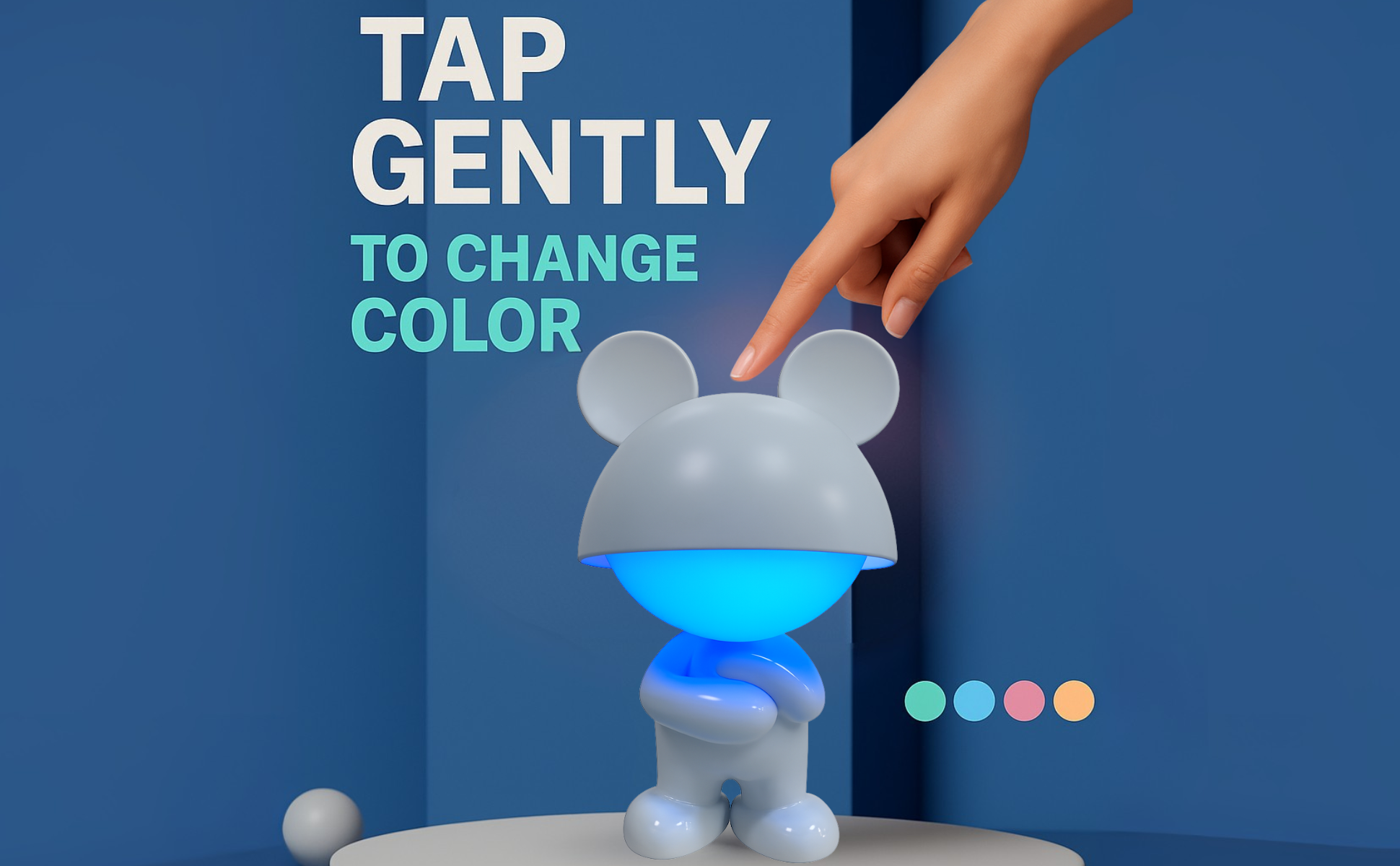 White Mousie – Rechargeable Night Light with White Noise (App-Free)