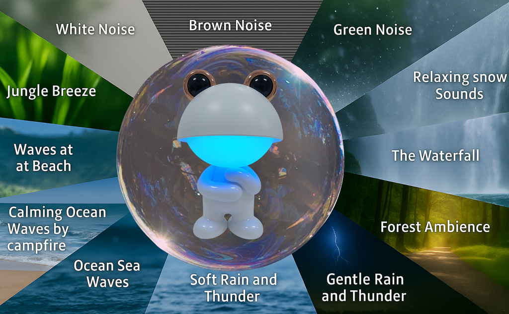 Copper Froggy – Rechargeable Night Light with White Noise (App-Free)