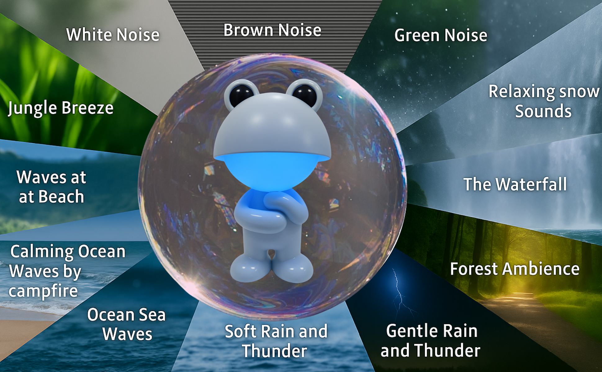 White Froggy – Rechargeable Night Light with White Noise (App-Free)