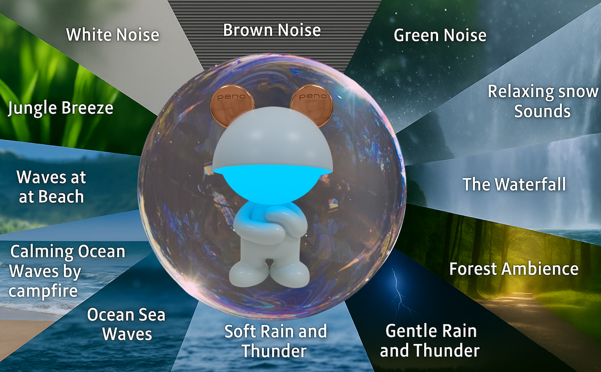 Copper Mousie – Rechargeable Night Light with White Noise (App-Free)